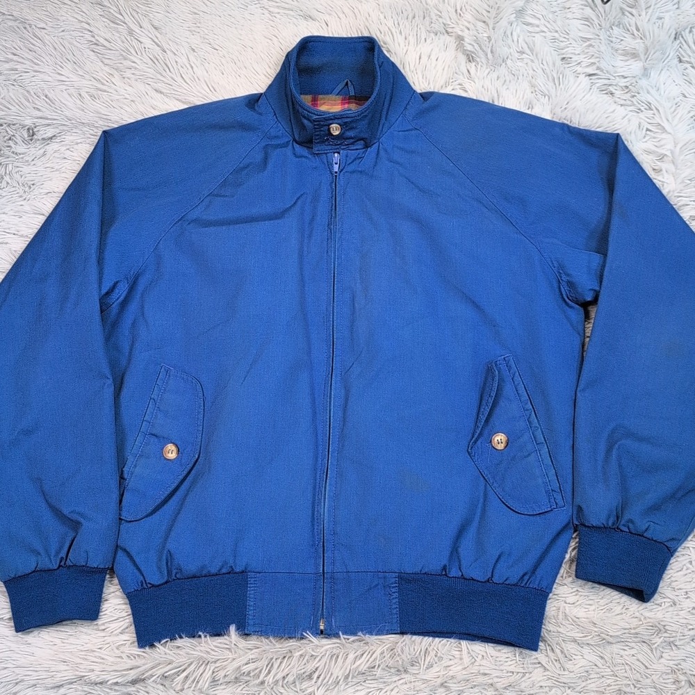 Vintage Sears Jacket Mens M Blue Sport Coat Plaid Lining Pockets Lightweight